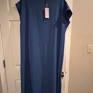SHEIN Blue Sleeveless Sheath Maxi Dress